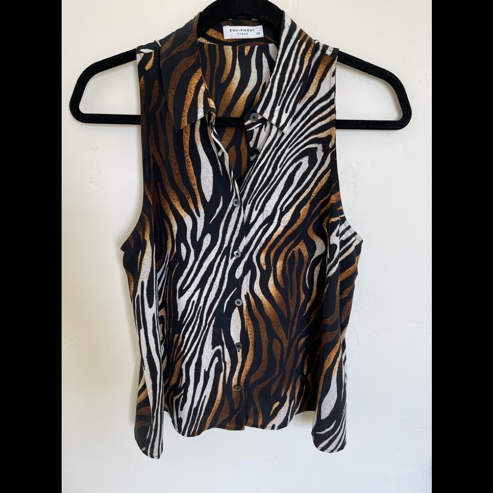 Equipment Femme Mina Sleeveless Silk Blouse